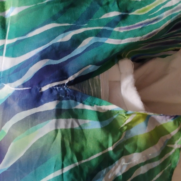Chicos embellished zebra striped top in greens and blues. - Picture 7 of 8
